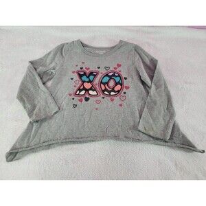 Garanimals 3T Girl Toddler Gray XO Red Black Heart Long Sleeve Shirt